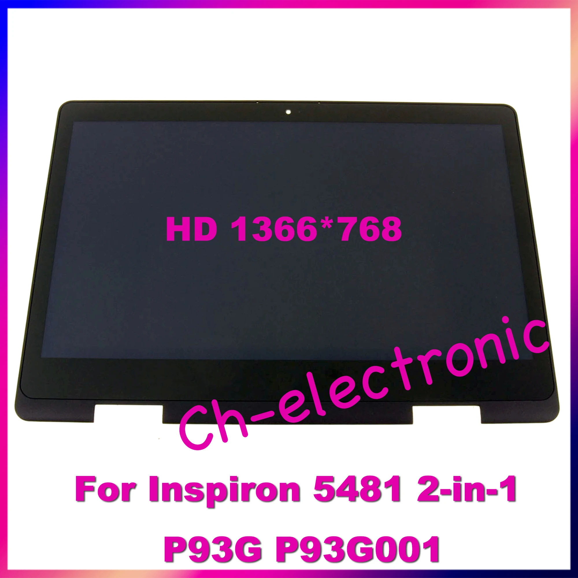 

14" 1366x768 For Dell Inspiron 5481 2-in-1 P93G P93G001 LCD Touch Screen Replacement Assembly With Frame B140XTB02.0 HD 40 Pins