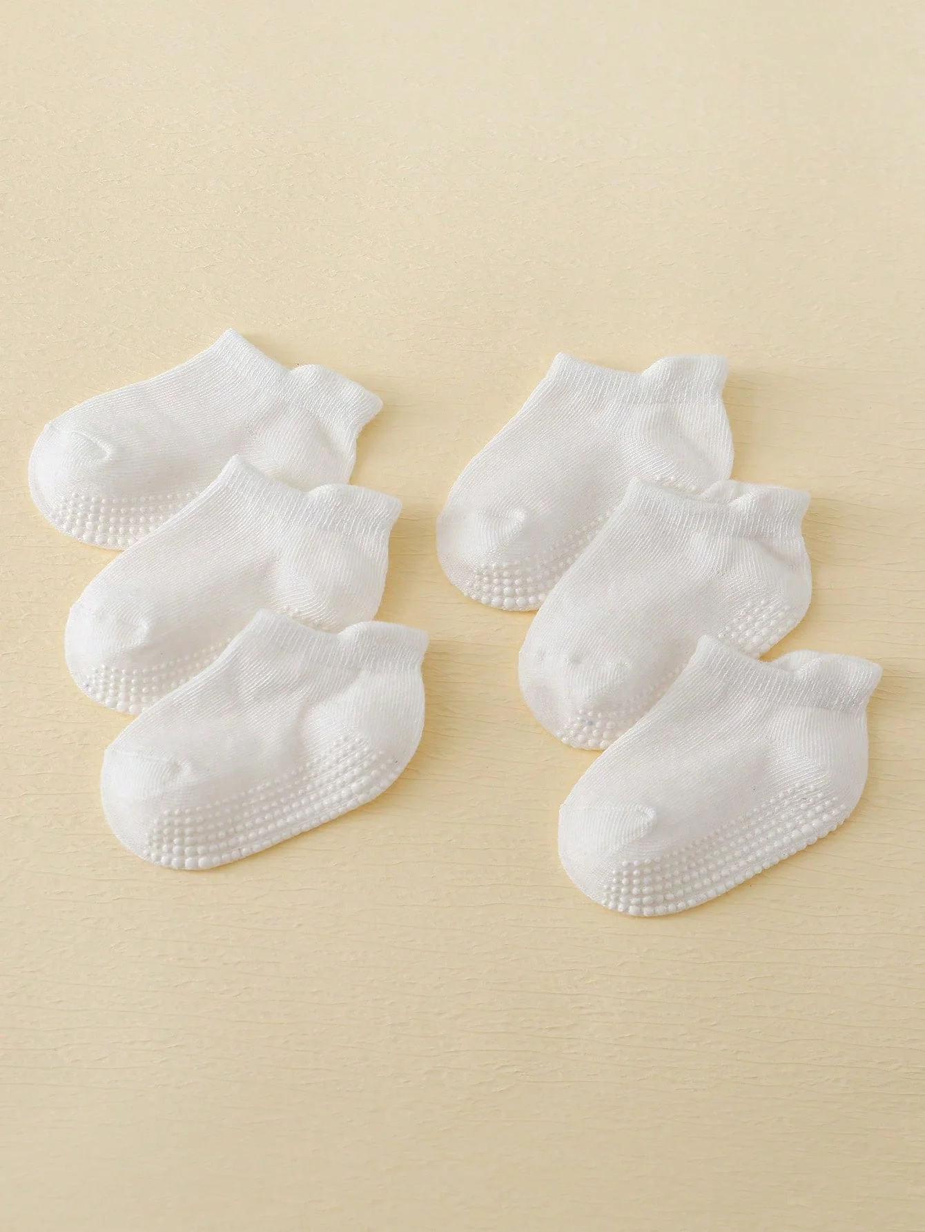 6 Pairs of Newborn Infant Pure Color Short Socks, Cotton Soft Breathable Non-Slip Ankle Socks for 0-24 Months Baby Boys and Girls