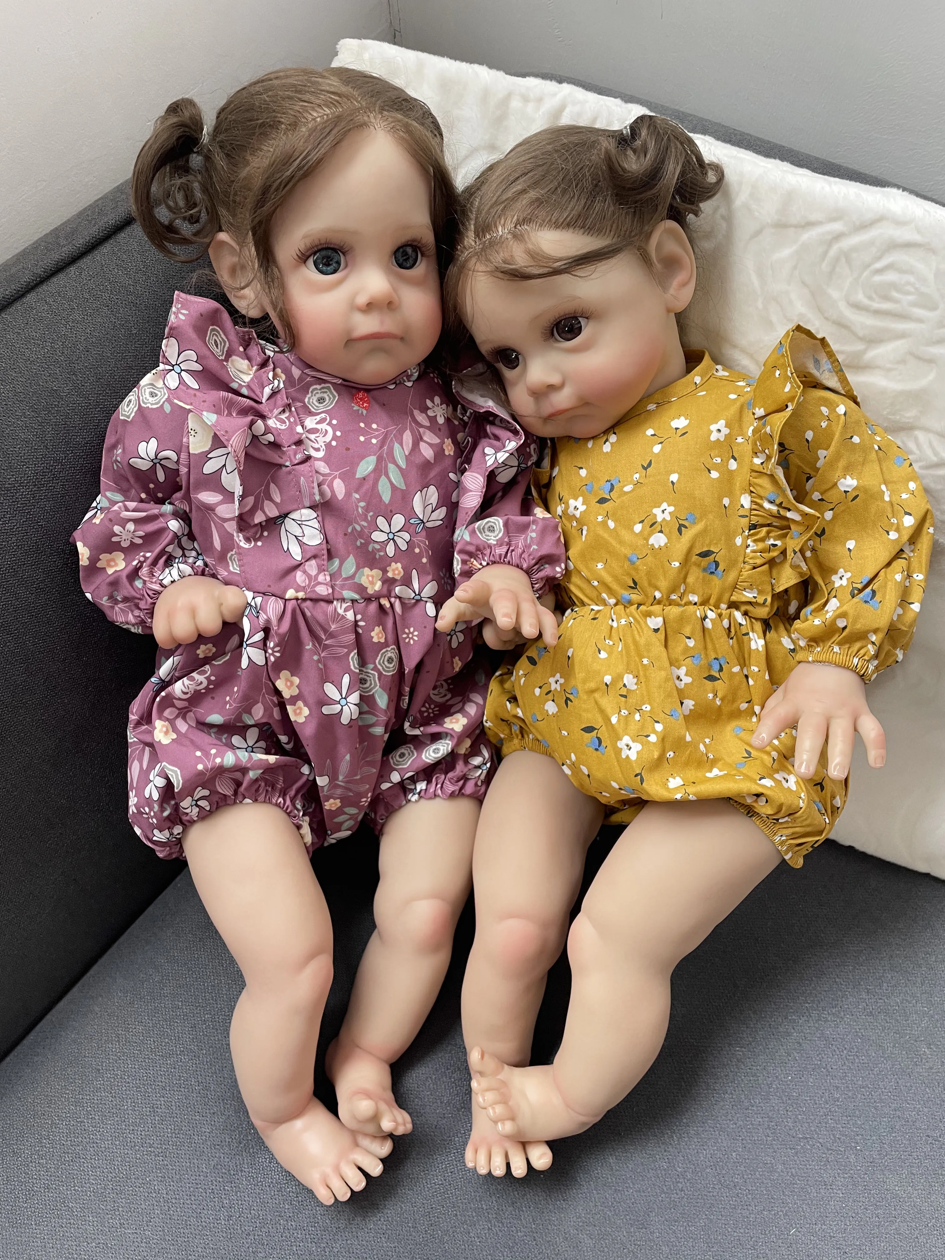 

60CM Maggie Popular Reborn Toddler Girl Doll Soft Cuddle Body Handmade Lifelike Baby Doll with Visible Veins Hand-Root Hair