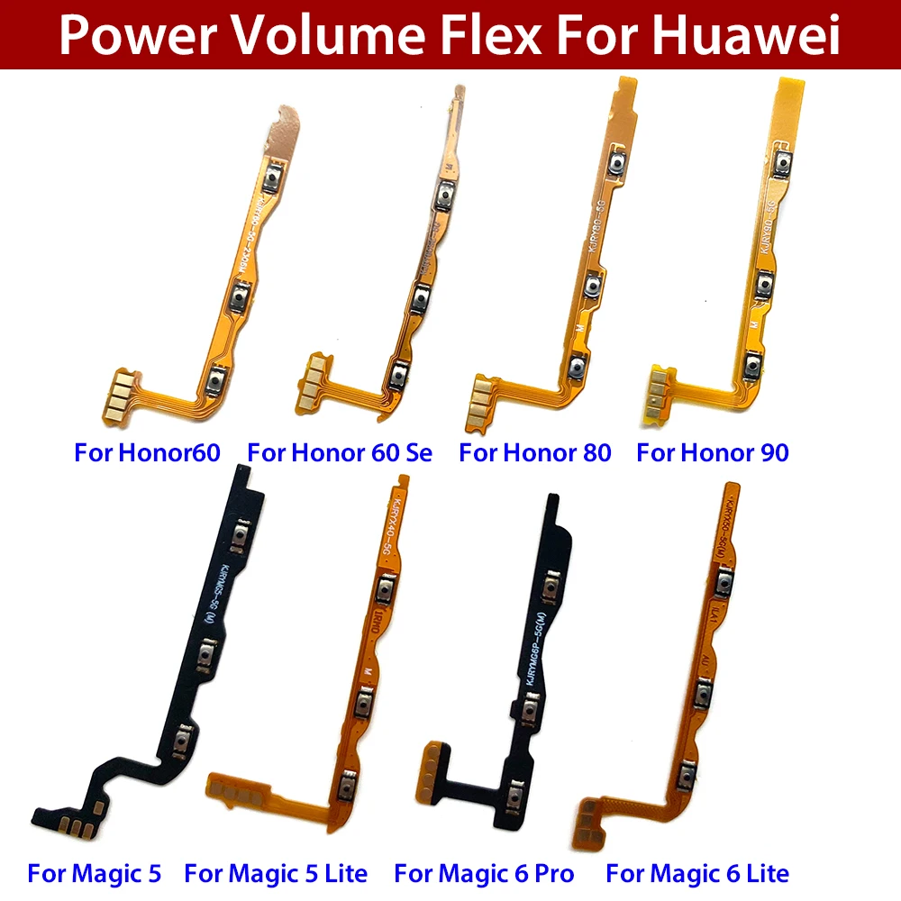NEW For Huawei Honor 60 SE 70 80 Pro 90 Lite X9A Magic 5 Lite 6 Pro X9B Power on/off Volume Key Button Flex Cable Ribbon