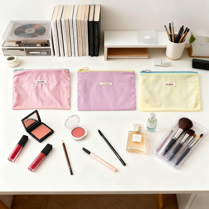 Multi-Use Storage Bag with Zipper Closure, Cosmetic Organizer, Suitable for Lipstick,Brushes,Skincare Products,Jewelry Organizer