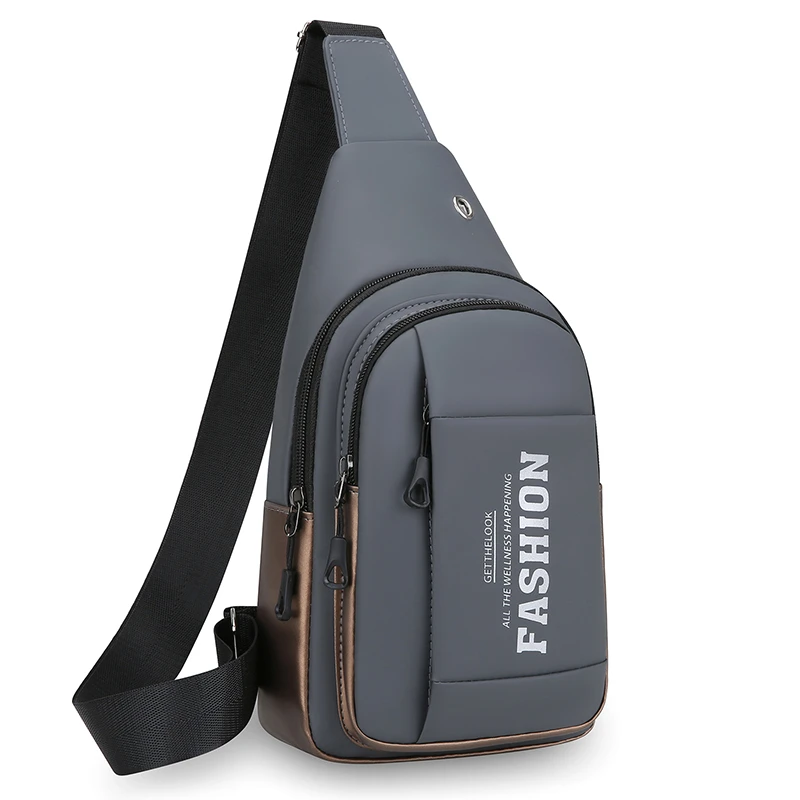 Splicing Style Sling Chest Bag, Lightweight Multi‑Pocket Crossbody Pack for Outdoor Daily Use