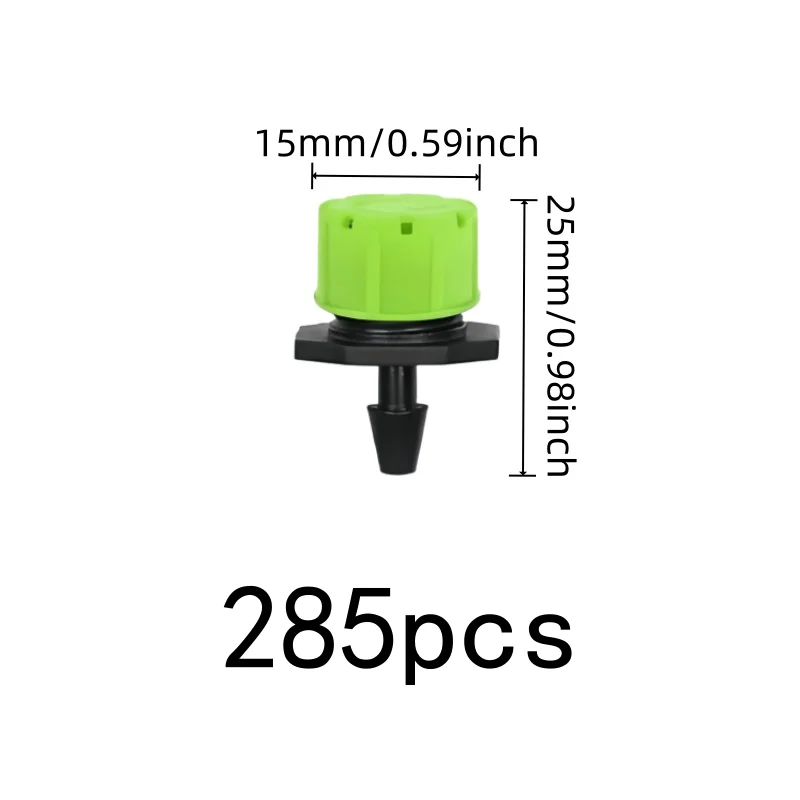 285 pcs Green-Hole Design 8-Hole Drip Emitters, great for Garden Balcony Watering, Efficient Water Saving