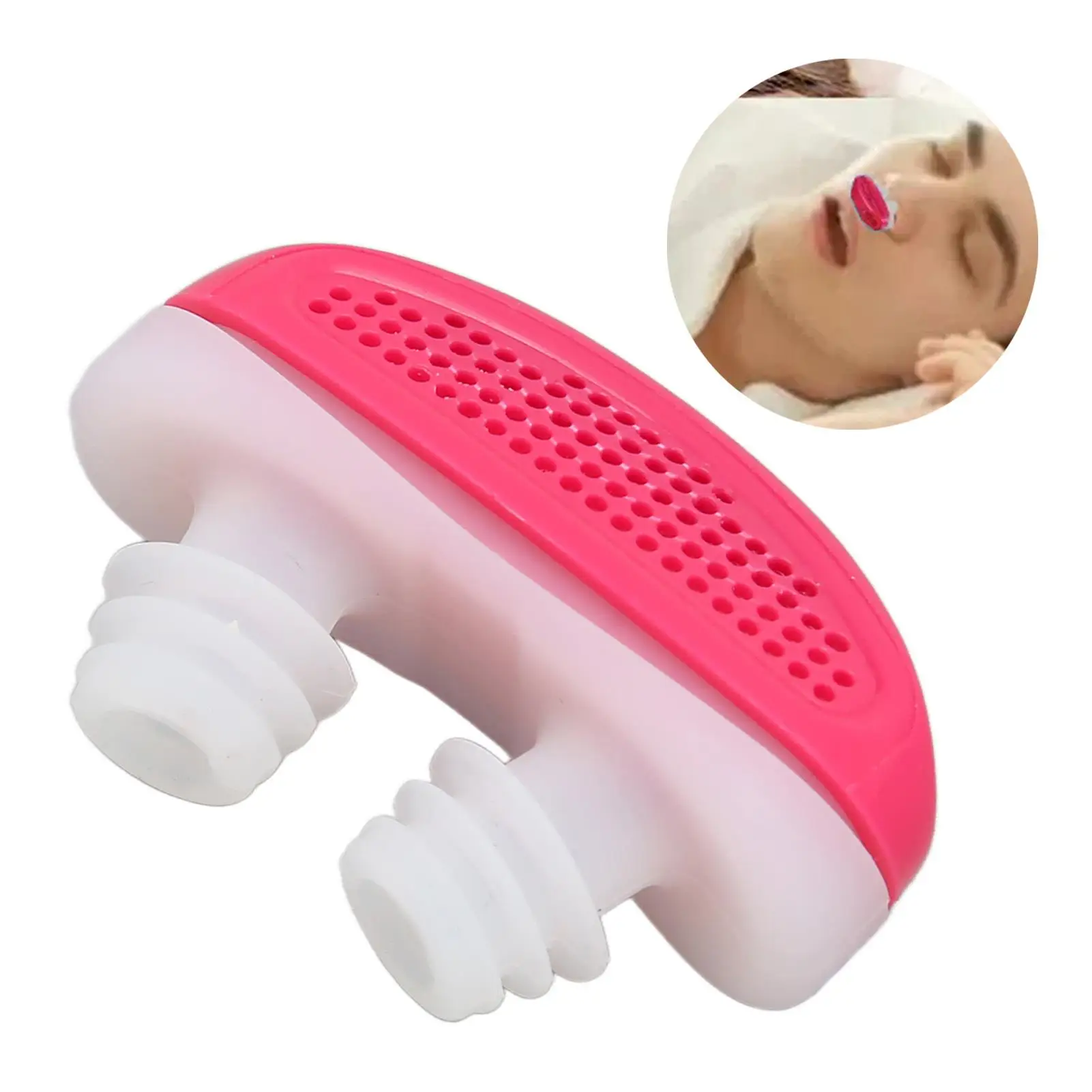 Comfortable Safe Silicone Snoring Prevention Device for silent Night Sleep - Red