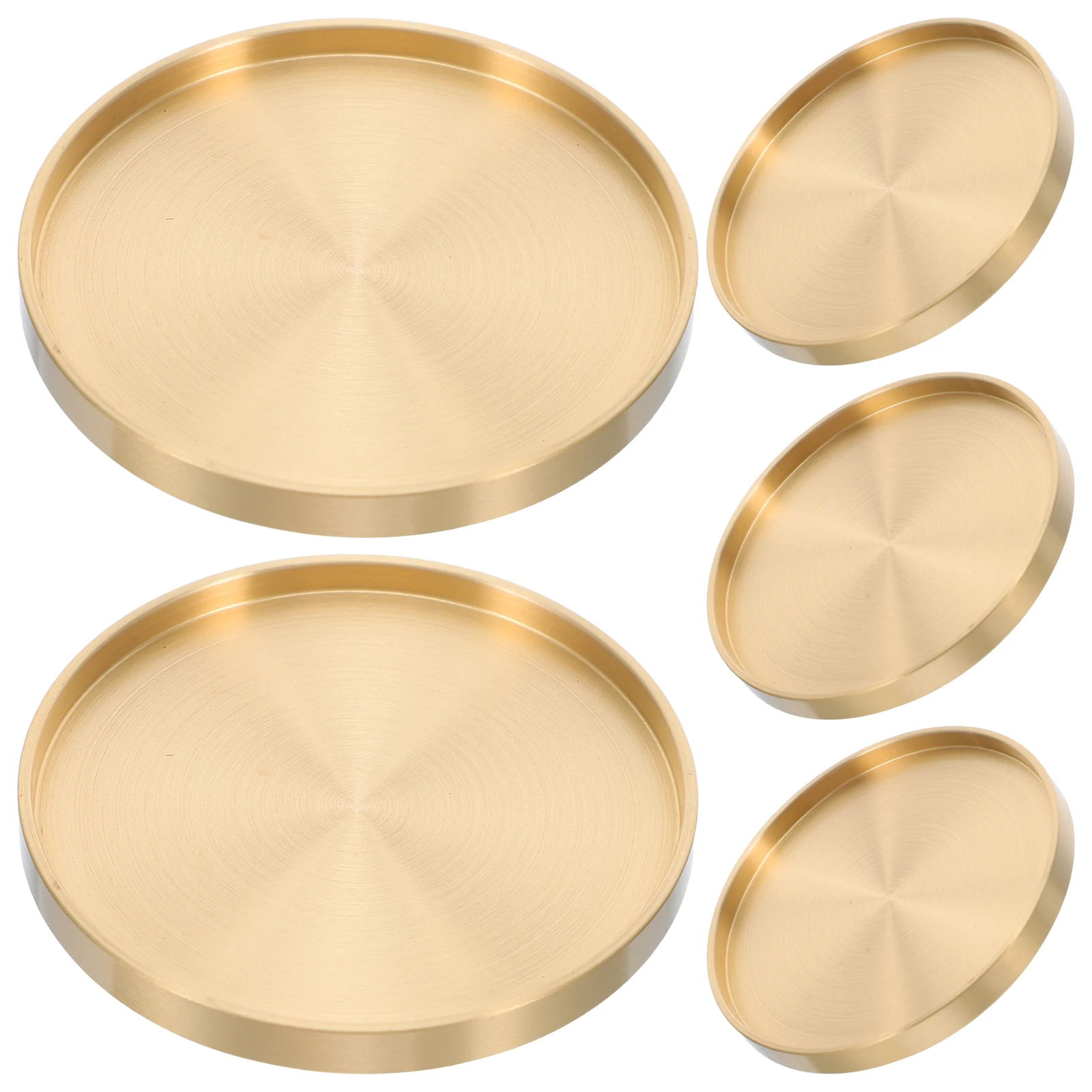 

5pcs Copper Tea Coasters Retro Cup Pads Decorative Saucers For Coffee Mugs Glass Cups Wine Office Home Use Vintage Style