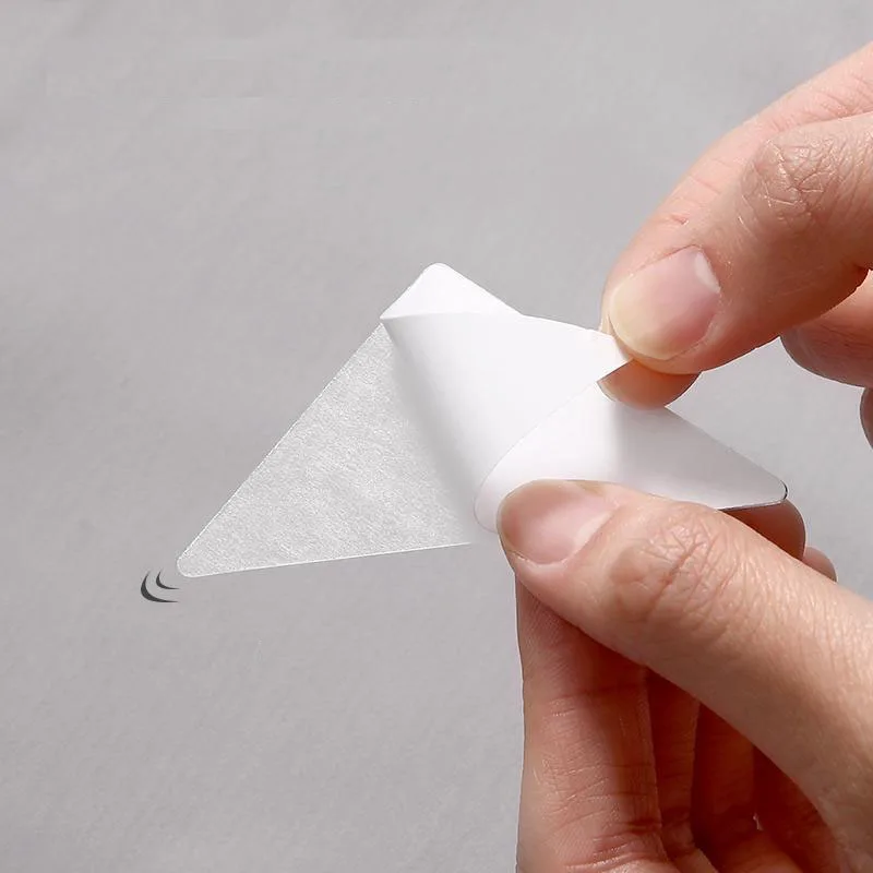 Men's Invisible Collar Stays-100Pcs Breathable Triangle Shirt Stiffeners, Anti-Curl Adhesive Supports for Polo & Business Shirts