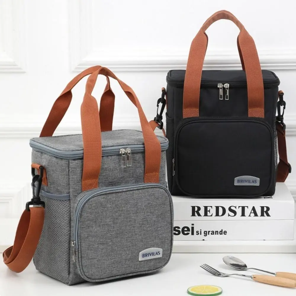 Fashion Portable Lunch Bag Large Capacity Thickened Food Cooler Bags Shoulder Strap Thermal Picnic Cooling Box Outdoor Camping