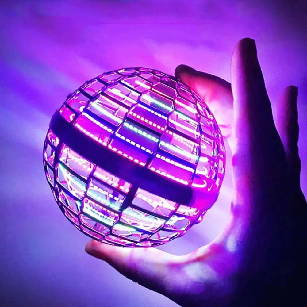 Flying Ball Children's Hand Controlled Color LED Cosmic Globe 360 ° Rotating Suspension Ball Suitable for Indoor and Outdoor Toy