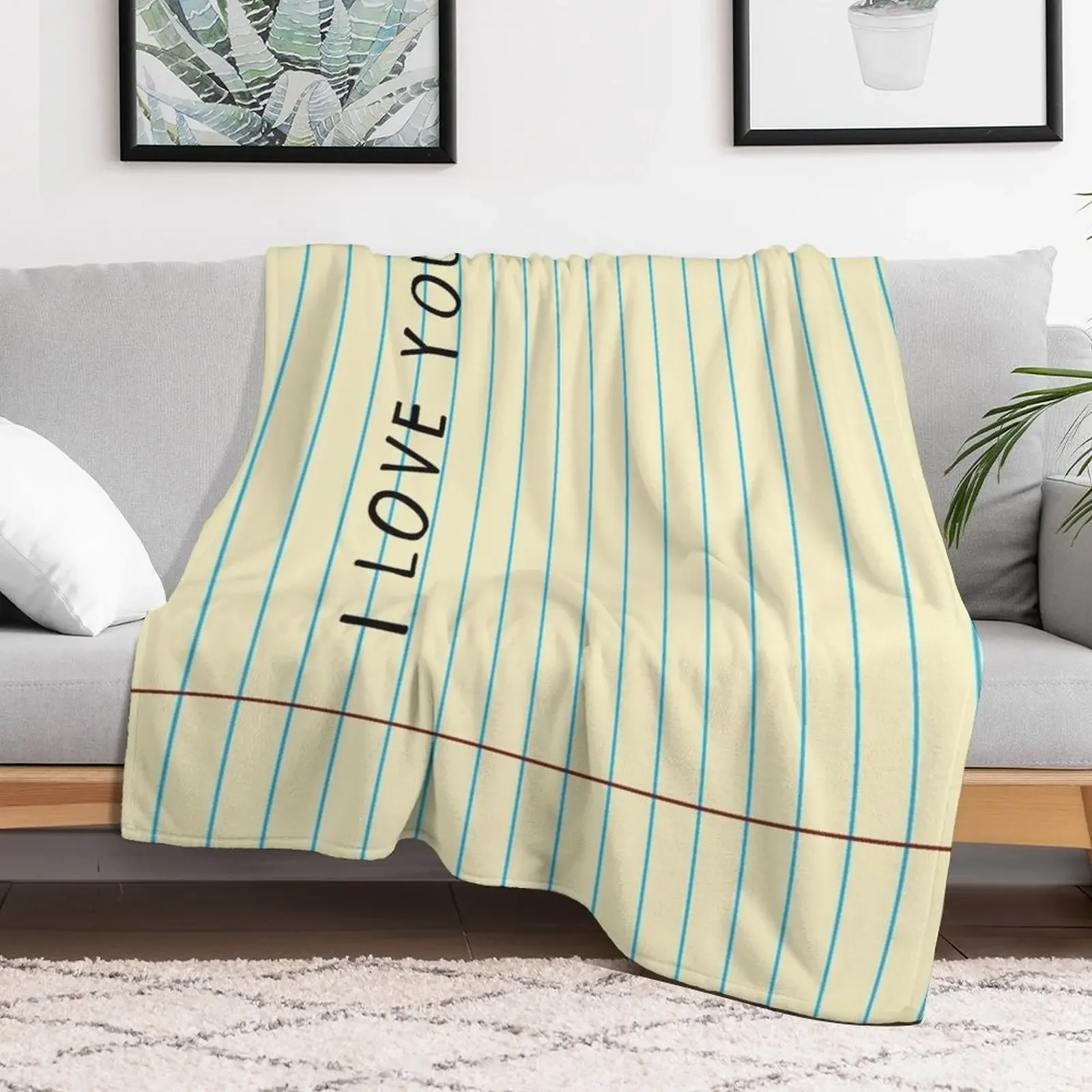 I Love You Looseleaf Notebook Blanket Throw Blanket Soft Comfort Blanket for Reading Watching TV