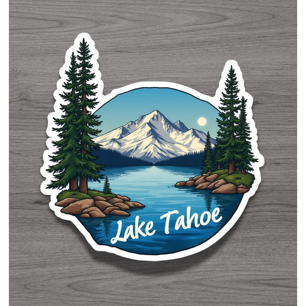 Lake Tahoe Vacation Travel Souvenir Vinyl Sticker For Laptop And Suitcase Self Adhesive Decal