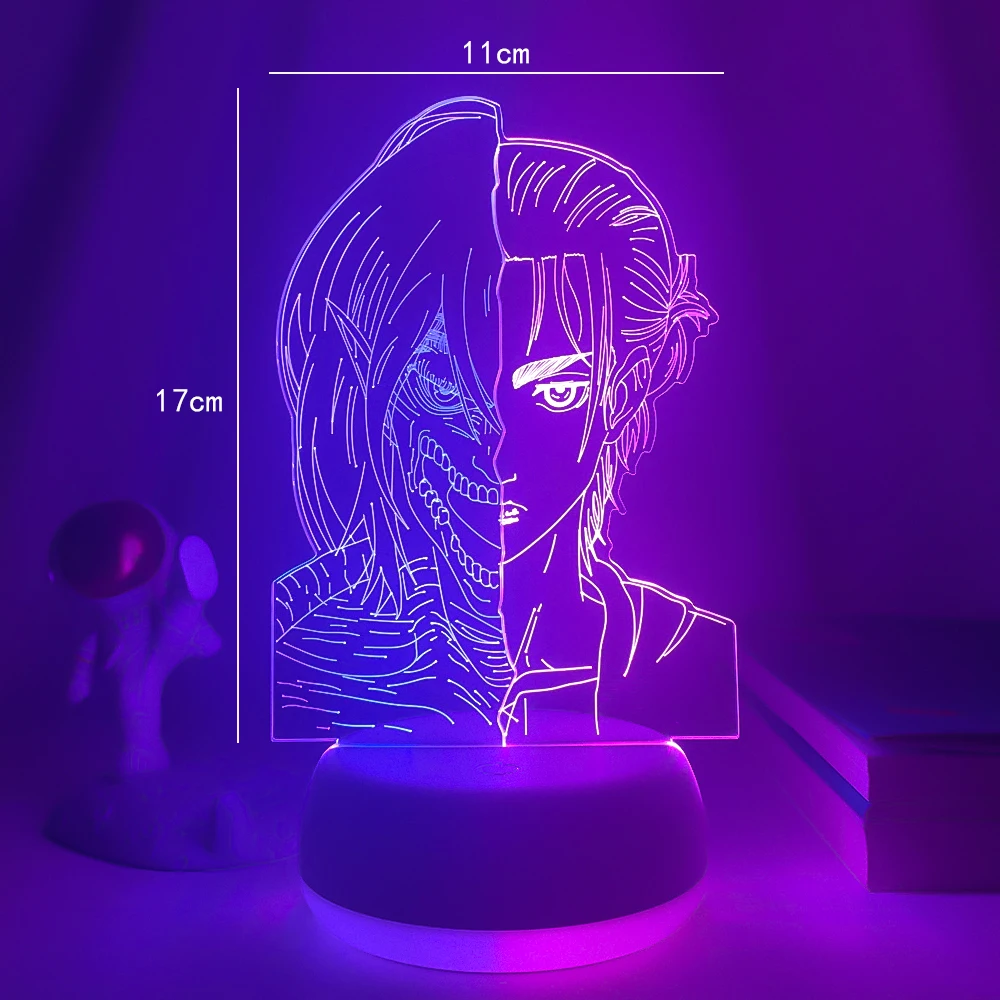 Two Tone Base Anime 3D Gamer Lamp LED Night Light 7/16 colors Remote Control Home Bedroom Figures Lamps Decorative gift