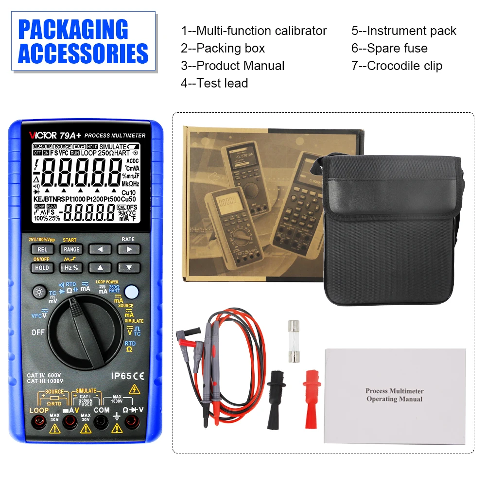 Victor 79A Process Multimeter Accuracy 0.05% Signal Source AC DC Voltage Current Diode Frequency Thermocouple Thermal Resistance