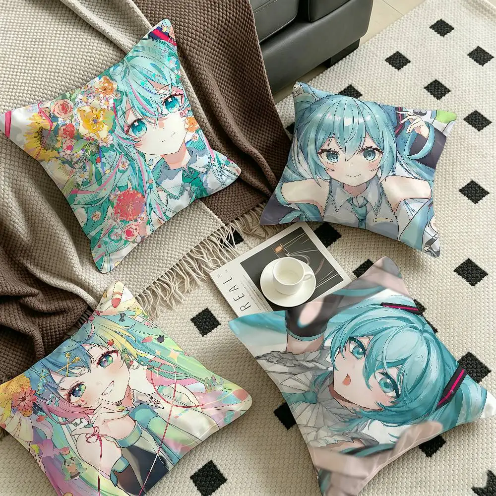 Anime H-Hatsune M-Miku Lucky Dragon pillow cover sofa cushion cover home room decoration children gift