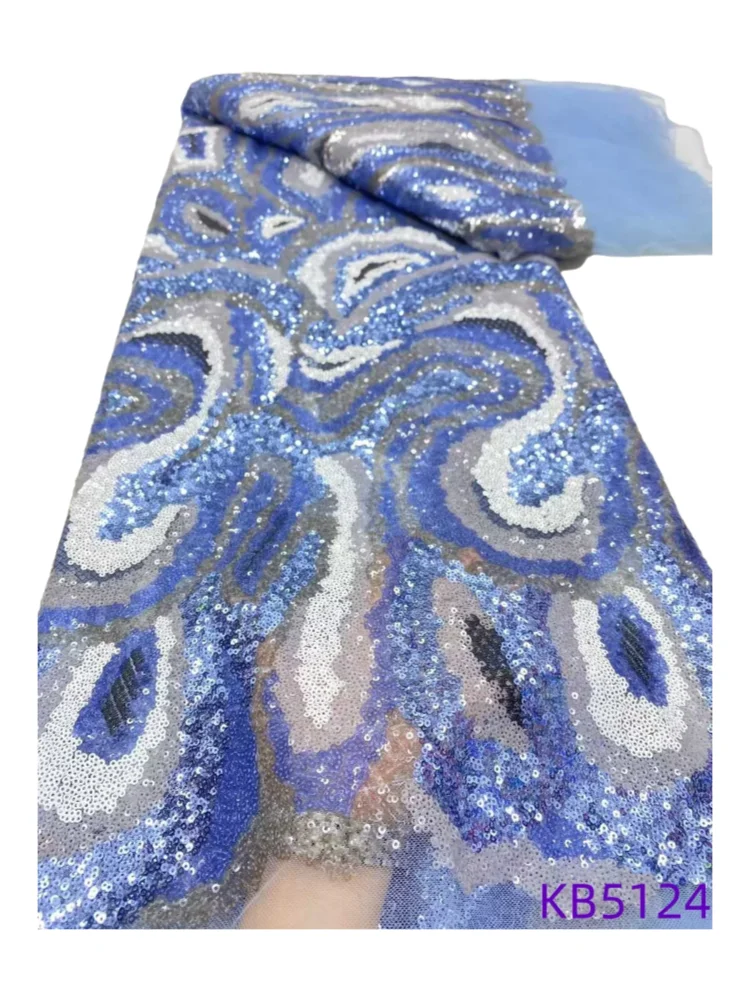 

Африканские кружевные ткани 2026: зеленое тюлевое кружево, 5 ярдов, кружевная ткань с пайетками, французская сетчатая ткань с бисером для свадебных платьев, для шитья KB5124