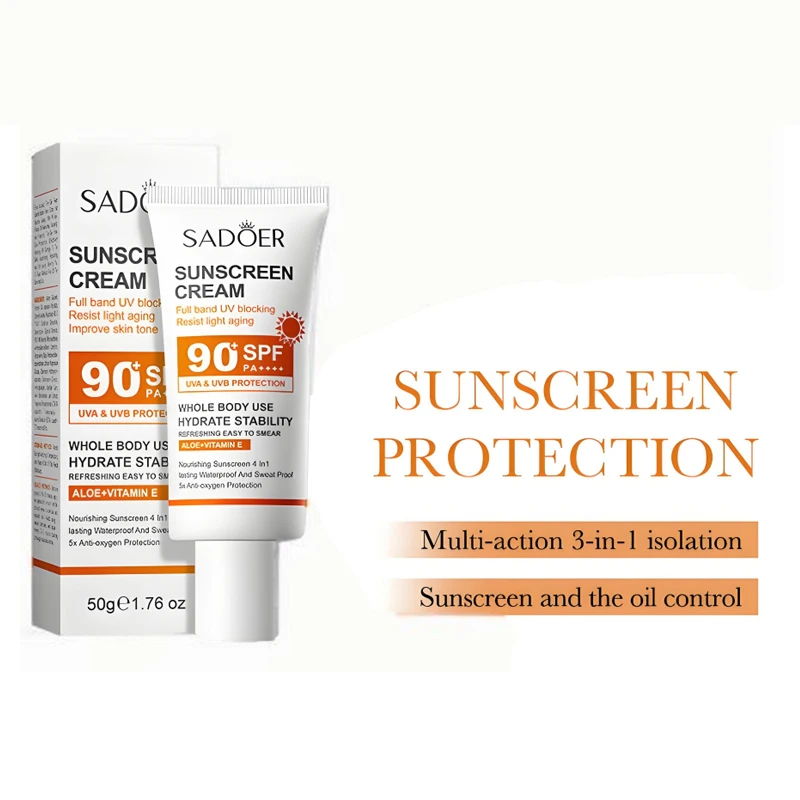 Disaar Солнцезащитный крем для лица SPF 90 Защита для тела Солнечный лосьон для лица и тела Освежающий увлажняющий УФ-защита Солнцезащитный крем