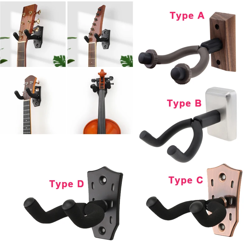 Wall Holder Guitar Stand U Shaped Guitar Hanger Hook Mount for Guitar / Bass / Banjo