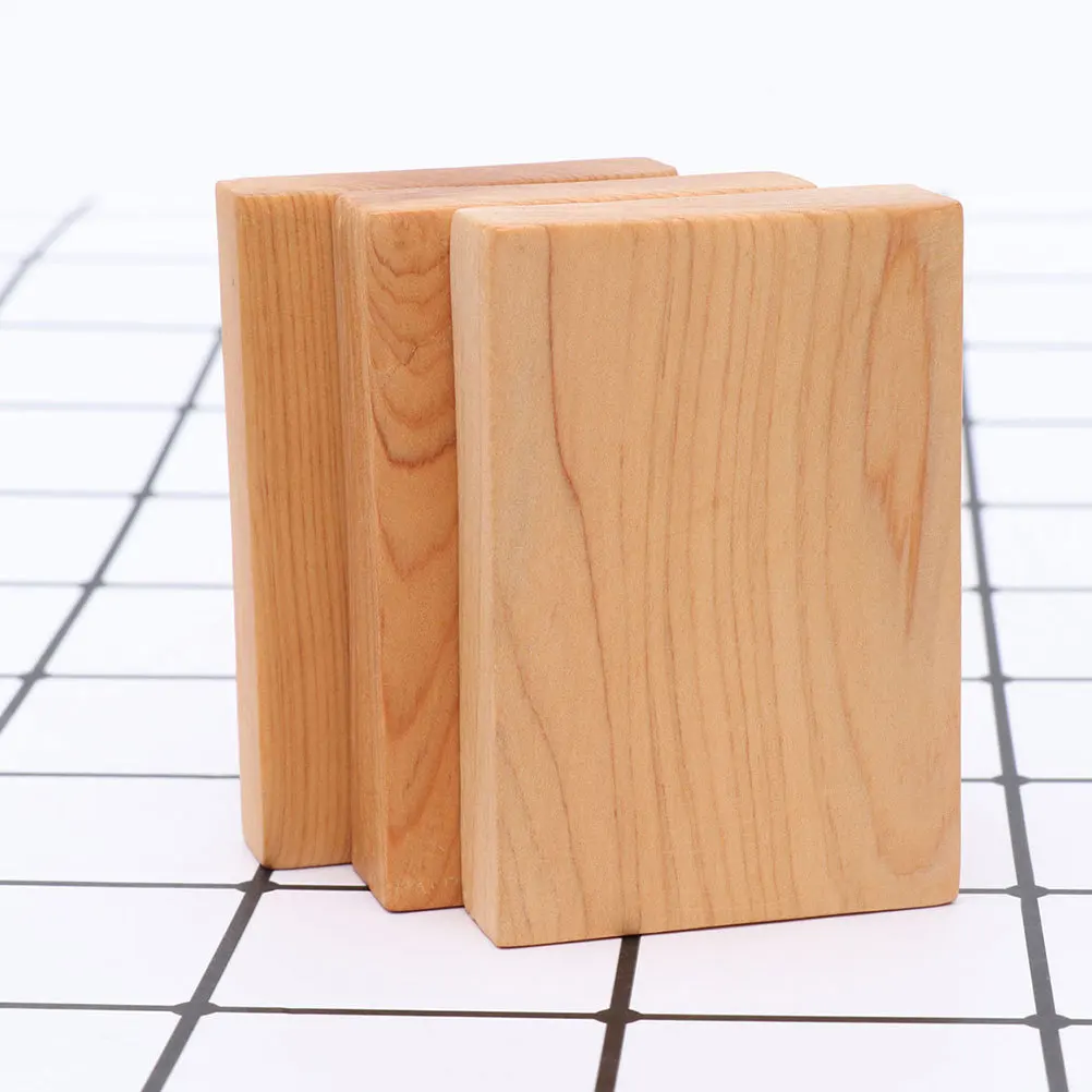 

4Pcs Rectangular Wooden Blocks Thick Smooth Wood Craft Stacking Carving DIY Painting Jewelry Pendant Unfinished Craft Wood
