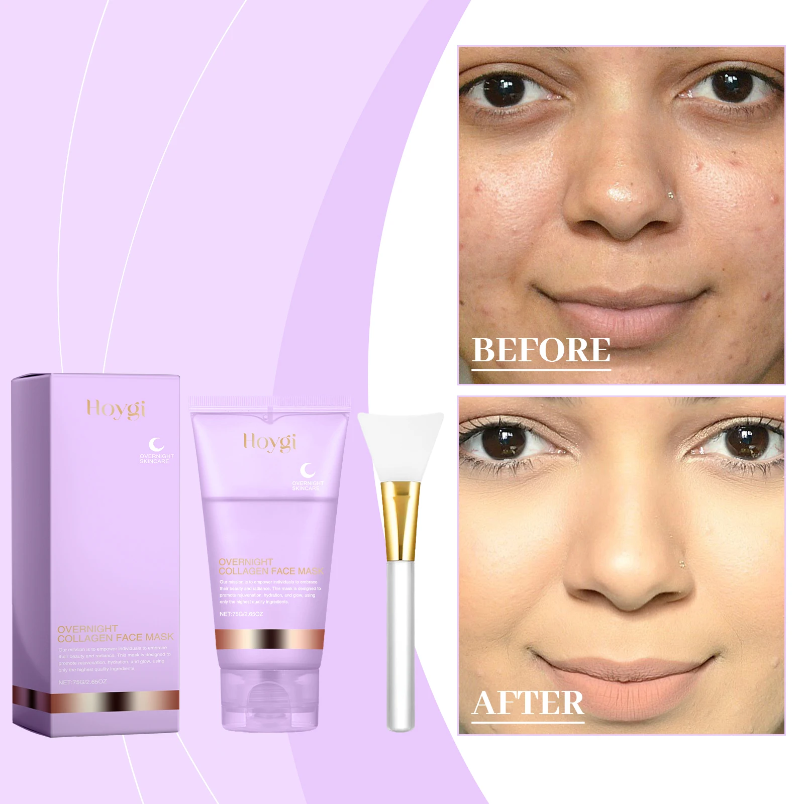 オーバーナイト コラーゲン フェイス マスク - 深い水分補給とアンチエイジングのための 75g ナイト トリートメント |   韓国の引き締め用スリーピングマスク
