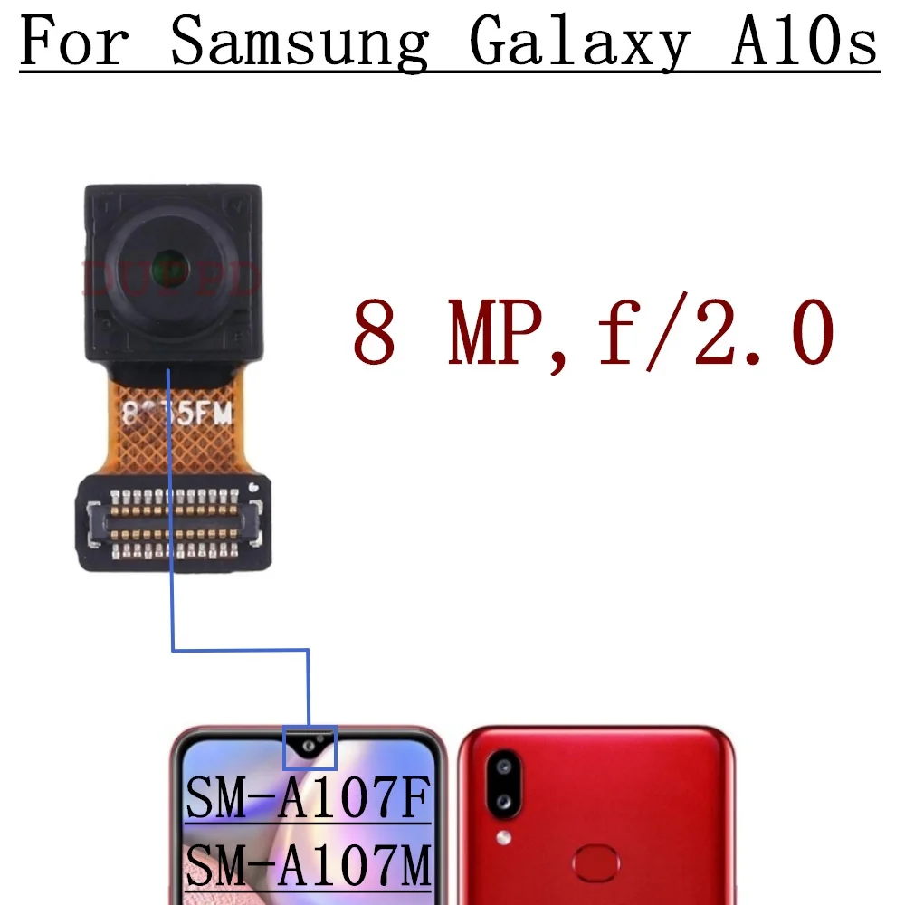 

Передняя задняя камера для Samsung Galaxy A10s SM-A107F A107M Фронтальная камера для селфи с широкой задней стороны, запасной модуль камеры