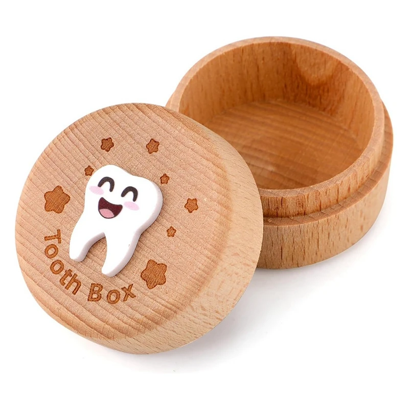 Carved Fairy Box, Wood Tooth Storage Box For Lost Teeth Container Cute Tooth Holder For Boys Girls Kids Birthday