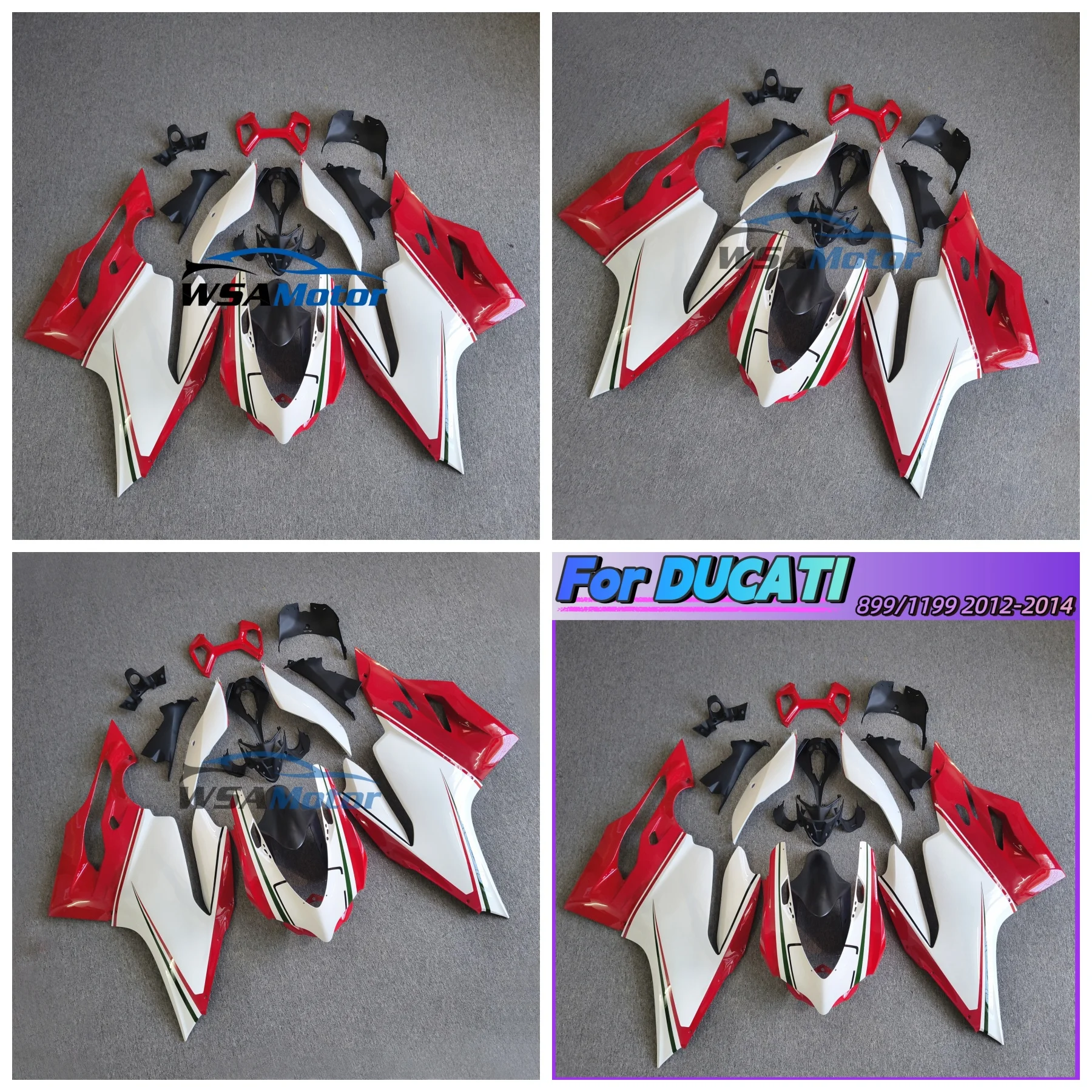 New ABS Motorcycle Fairings kit Fit For Ducati panigale 899 1199 1199S 2012 2013 2014 2015 Custom Red White