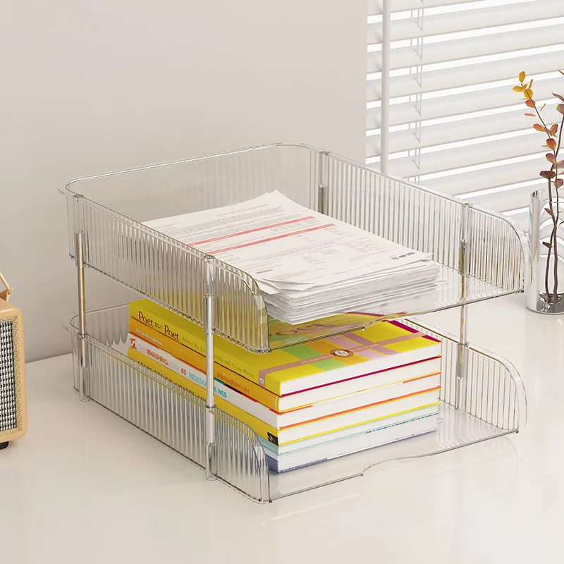 Book storage rack desk rack desktop storage box thickened multi-layer acrylic dormitory storage artifact