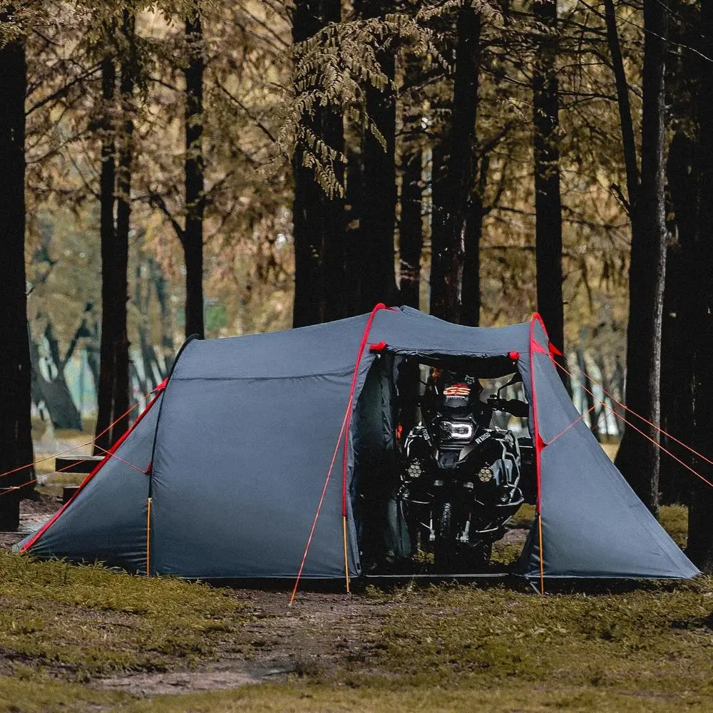 

2-Person Waterproof Camping Tent for Motorcycles, Ideal for Hiking and Backpacking Adventures