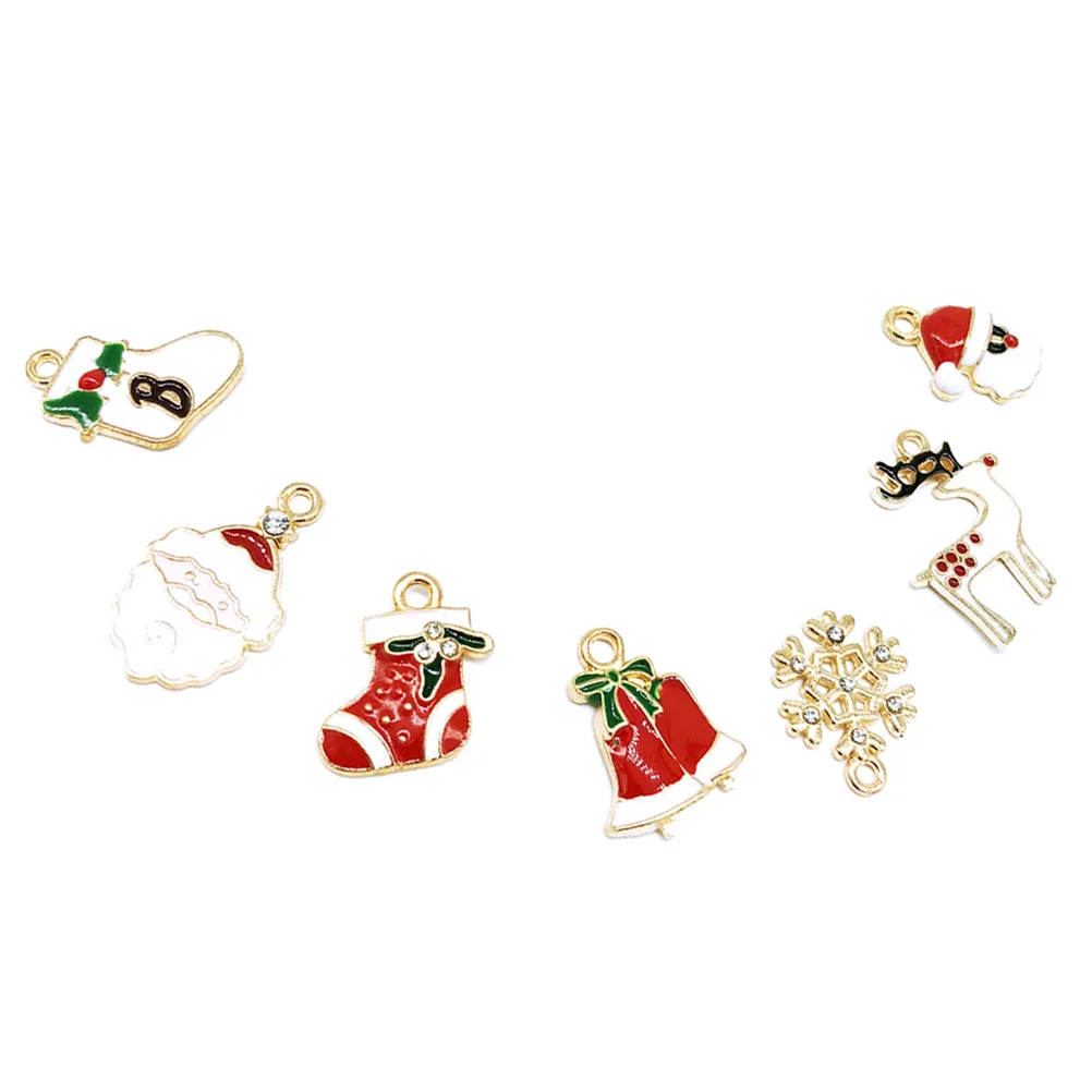 

16Pcs Christmas Alloy Pendants Mixed Xmas Charms Holiday Accessories DIY Jewelry Making Decor Christmas Series Alloy Pendants