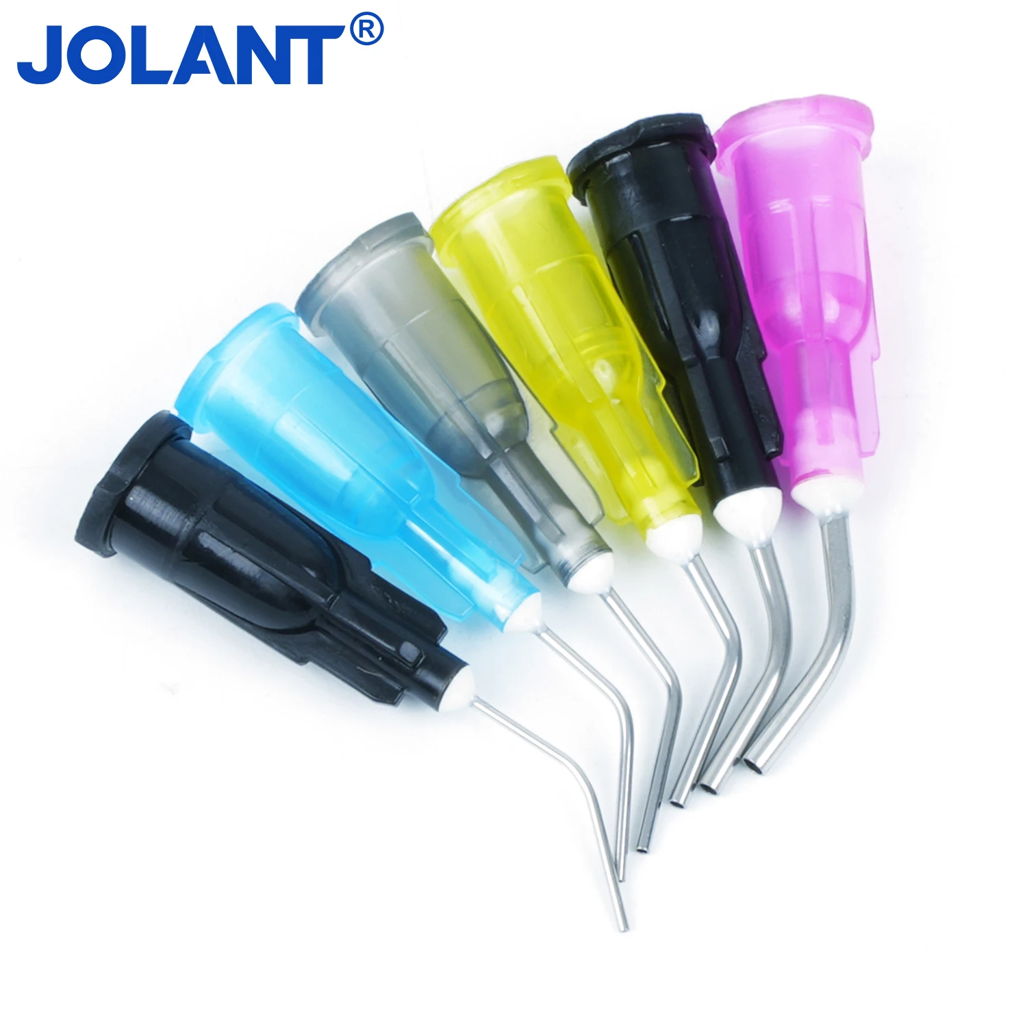 

100pcs JOLANT Dental Irrigation Bent Needle Tips Dental Flow Sealant Etchant Composite Resin Acid Reagent Delivery Syringe Tips