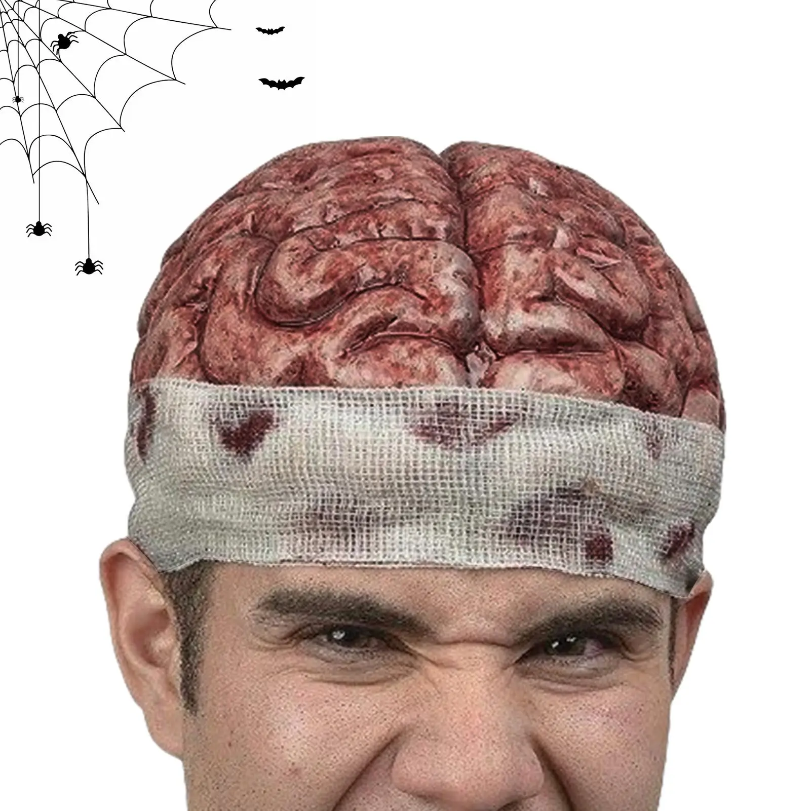 Sombrero cerebral sombrero de fiesta accesorio de disfraz realista 3D accesorio de fotografía para escenario actuación de festival de halloween adultos hombres embrujados