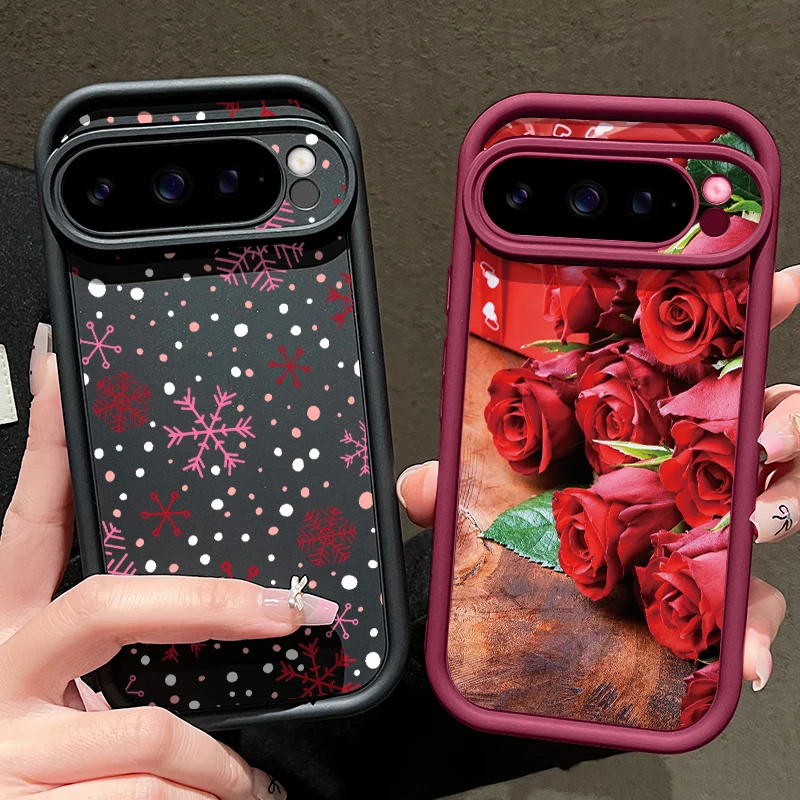 Christmas Snowflake Pattern Soft Case For Google Pixel 10 Pro 8A 7A 9A 10 9 Pro XL Shockproof Phone Cover For Pixel 7 8 9 10 Pro