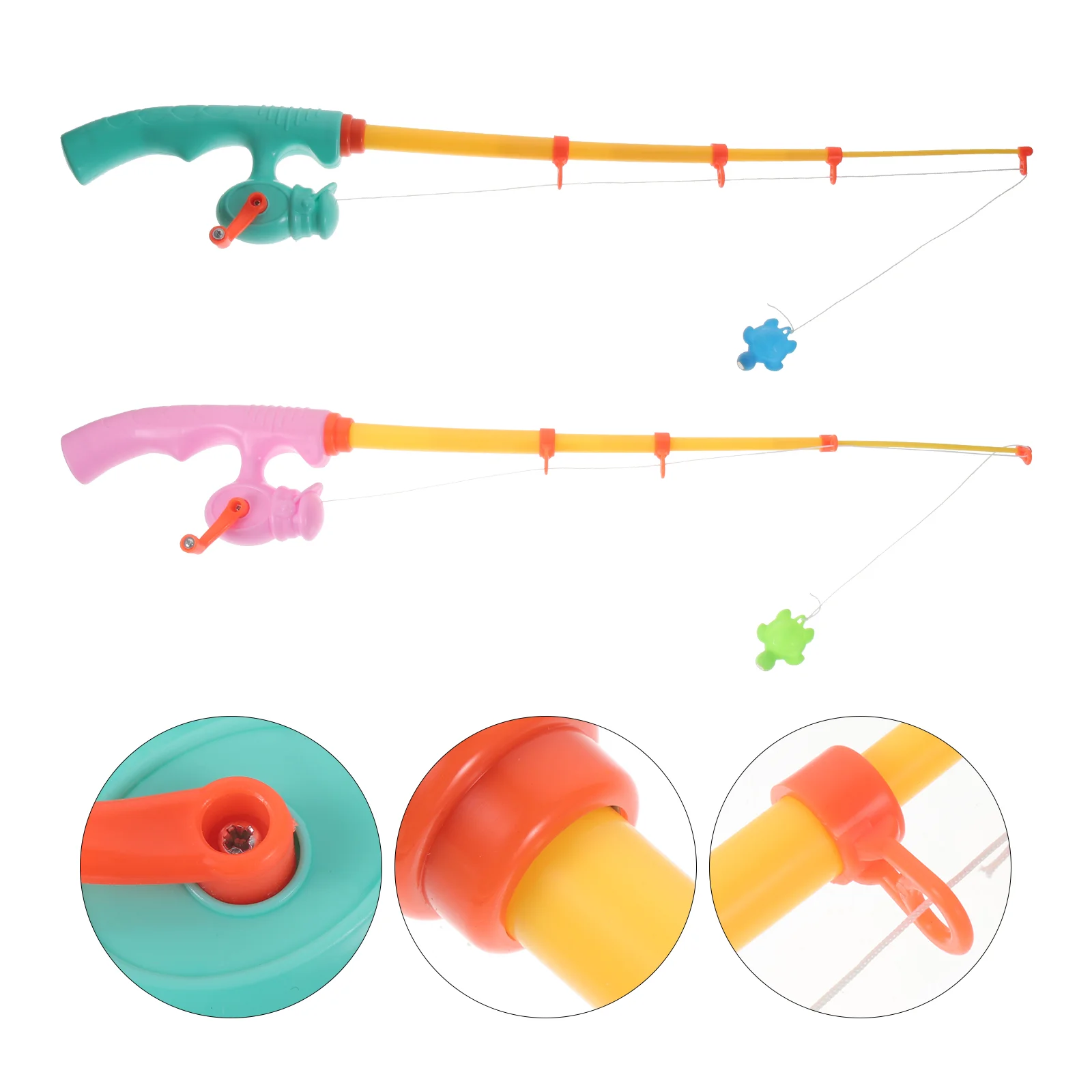 

5 Pcs Fishing Rod Compact Poles Kids Game Turtle Toddler Toy Kids' Toys Plastic Rods