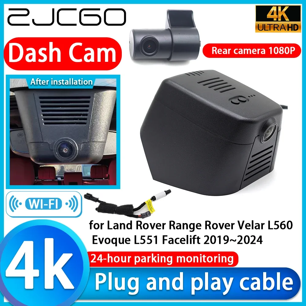 

ZJCGO Video Recorder 4K UHD Plug and Play DVR Dash Cam for Land Rover Range Rover Velar L560 Evoque L551 Facelift 2019~2024