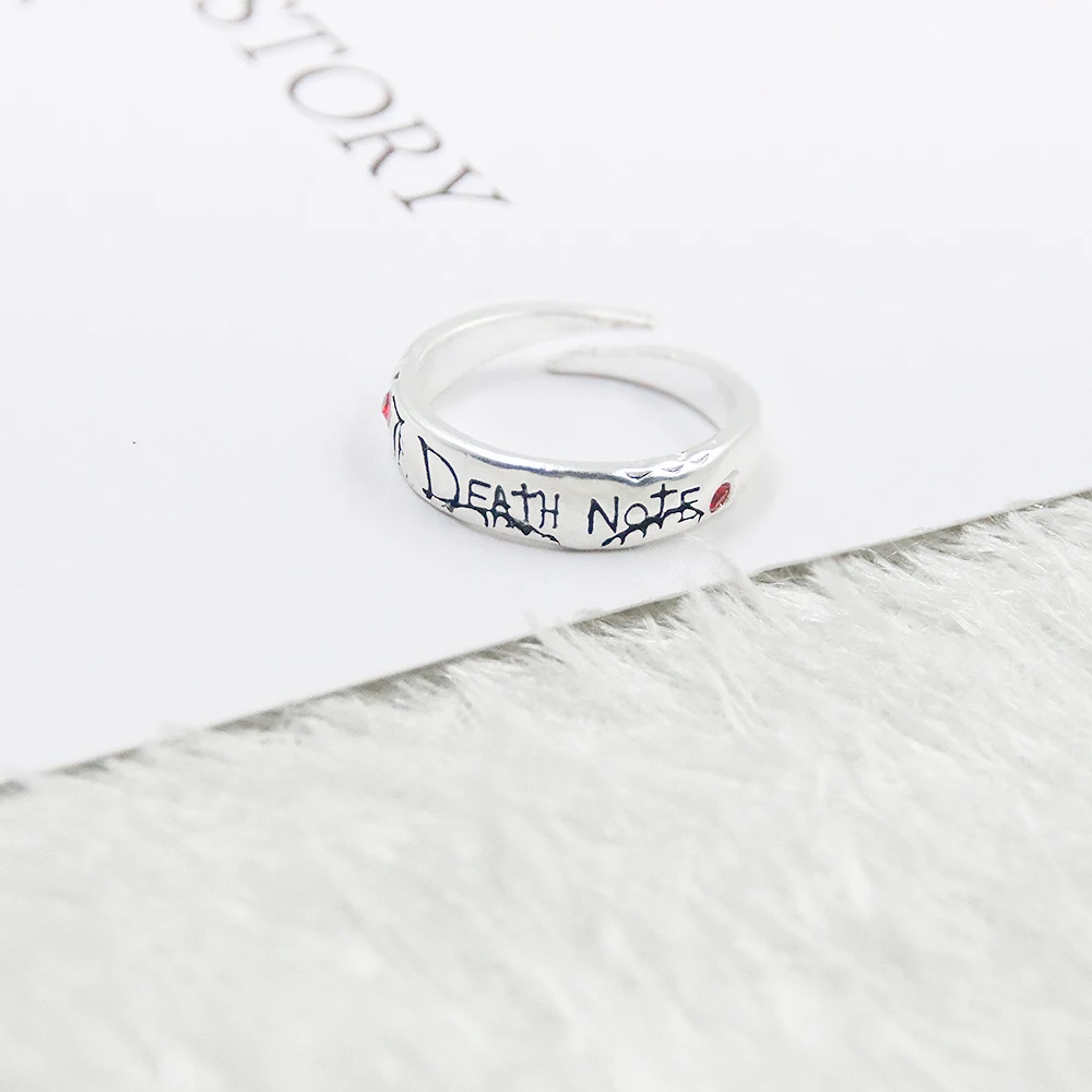 Death Note Anime Ring Yagami Light Alloy Cosplay Prop for Women Men Adjustable Ring Jewelry Gift Accessory