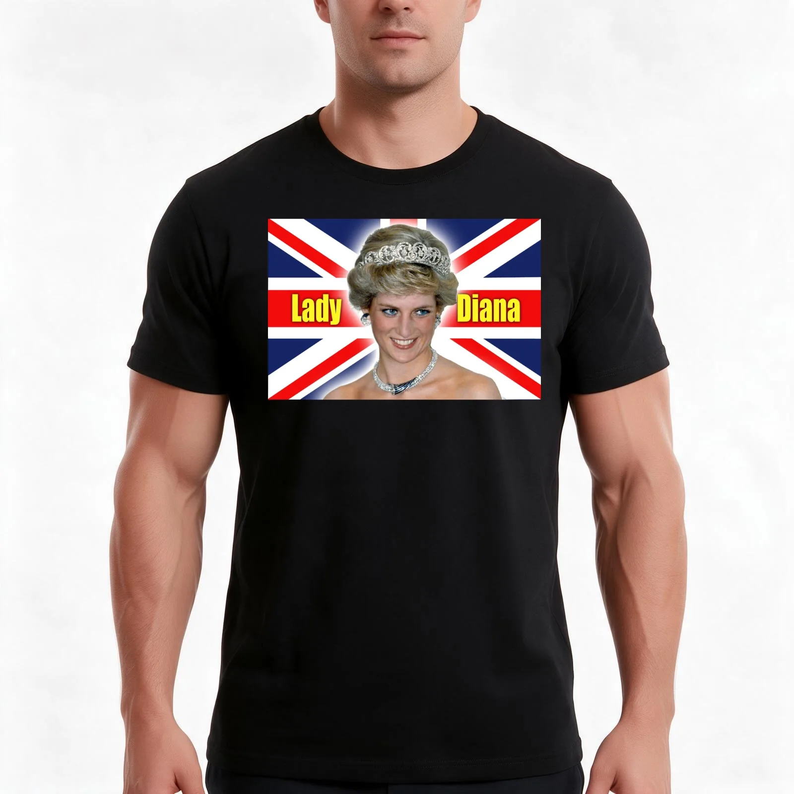 HRH Princess Diana Professional Photo HD T-Shirt, Summer Casual Cotton Tee, Oversized Streetwear Tops, Vintage Graphic Print