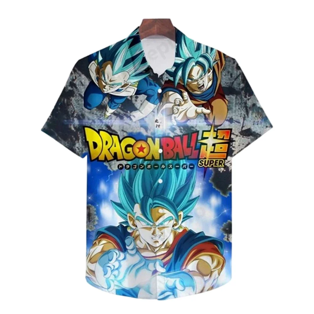 Dragon Ball Shirt Herren Anime Hawaiihemd für Herren Sommer Goku Kakarot Tops