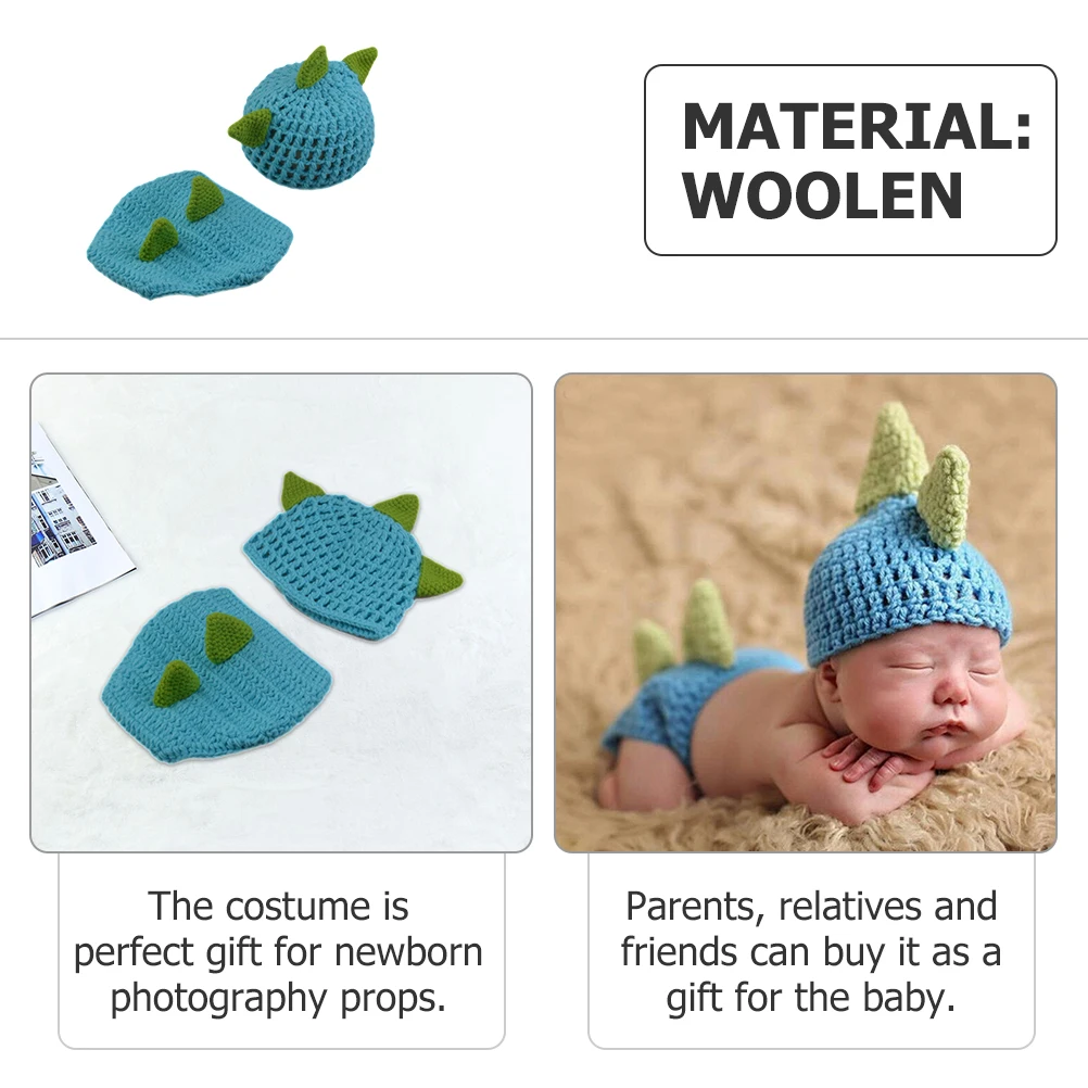 

1 Set Vivid Dinosaur Baby Crochet Costume Photography Props Newborn Studio Supplies