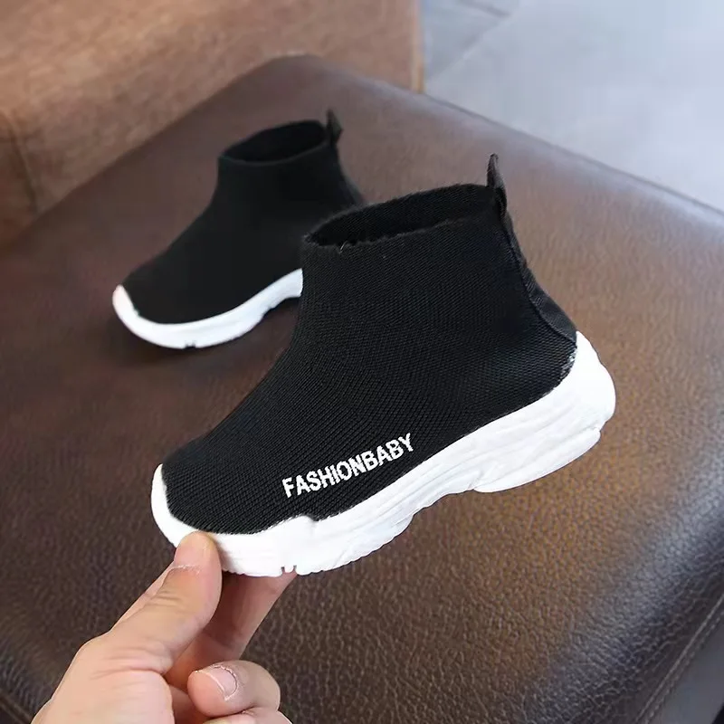 Autumn Winter Kids Sneakers Children13-18CM Casual Shoes Slip-on Breathable Sock Shoes Non-slip Snow Boots Boys Girls Sport Shoe