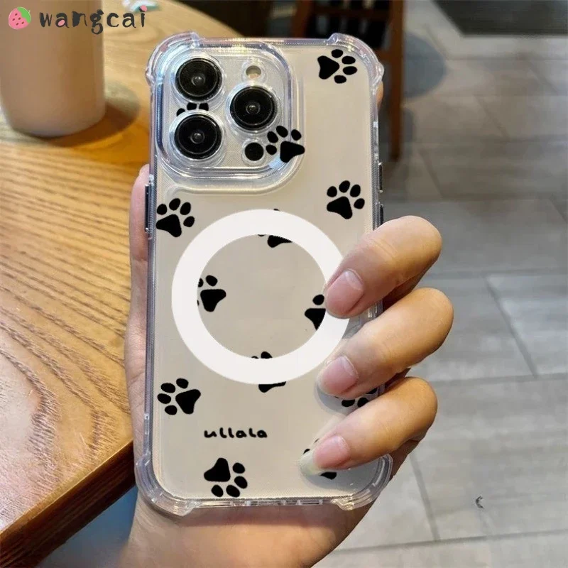 

For Honor X9C Smart X5B Plus X6B 300 Pro Ultra X30 X10 Max Magic 7 Lite 5G 4G Cover Cute Cartoon Dog Paw Clear Soft Phone Case