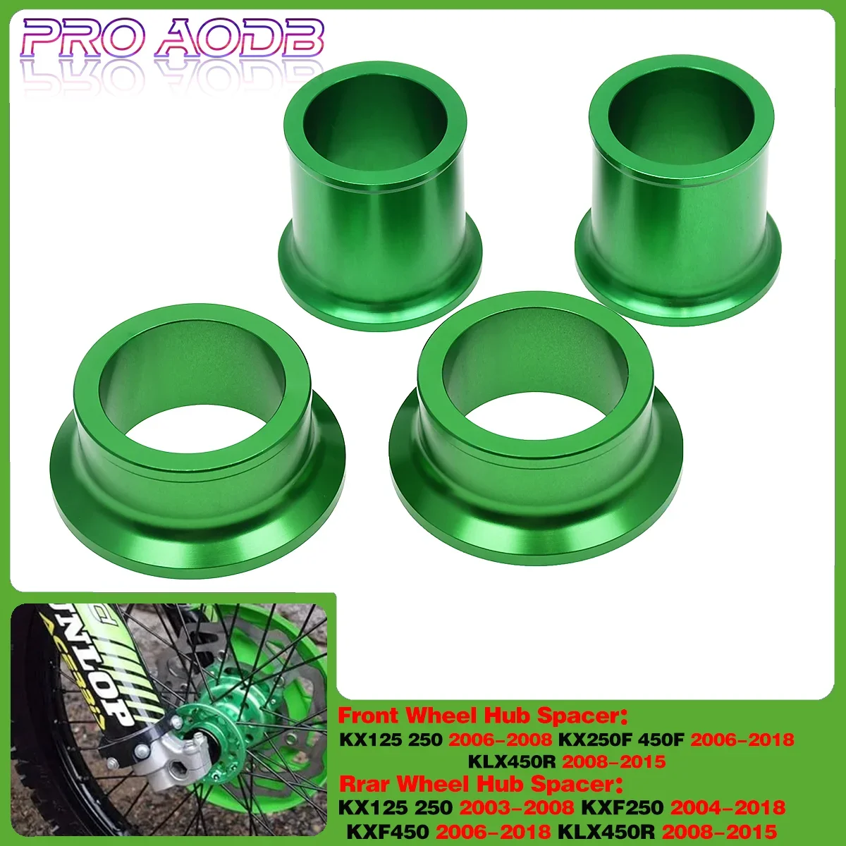 

For Kawasaki KX 125 250 250F 450F KLX 450R KX125 KX250 KXF250 KXF450 KLX450R 2006-2015 Motocross CNC Front Rear Wheel Hub Spacer