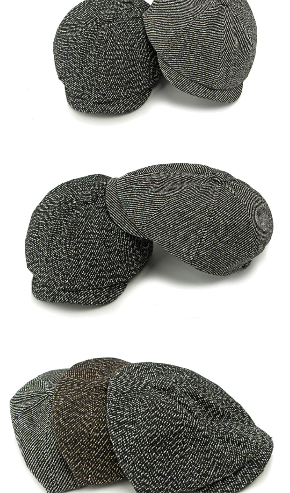 HT4962 Baskenmütze für Männer und Frauen, Retro-Künstlermütze, gestrickte Ivy-Flatcap, Frühling, Herbst, Winter, achteckige Baskenmütze – Detail 2