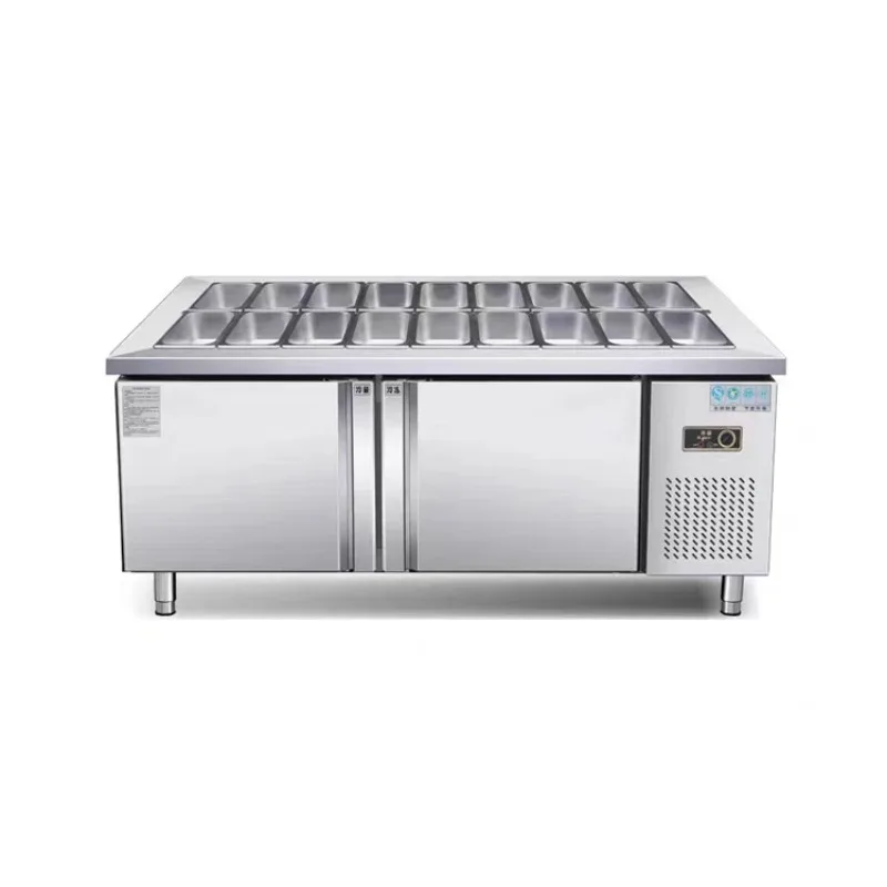 1200 مللي متر الفولاذ المقاوم للصدأ عرض تجاري برودة المبردة المجمدة البيتزا وطاولة السلطة لاستخدام البار والمطاعم