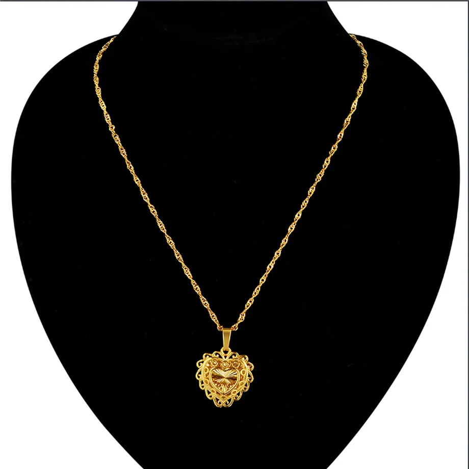 قلادة على شكل قلب للنساء 2025 سلسلة عنق معدنية من النحاس الذهبي قلادات نسائية مجوهرات للفتيات #3