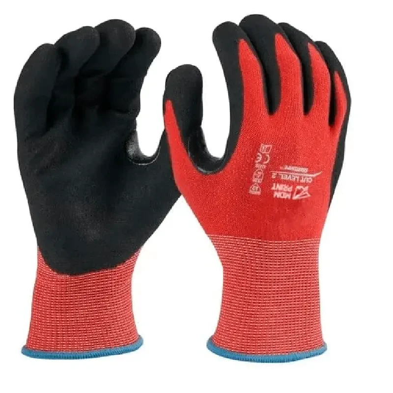 

Cut Level 2 Nitrile Dipped Gloves - Large, A2 Cut Level, 15 ga, Red, L ( 9 )