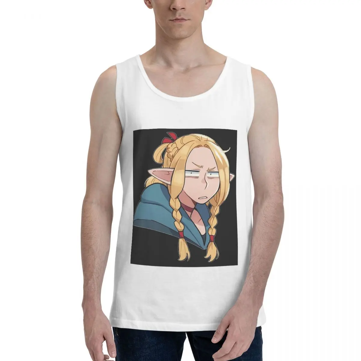 Dungeon Meshi Senshi Delicious In Dungeon 100% Cotton Men's Sweatshirt Vest Sleeveless Clothing Tees Men Tank Tops T-shirt