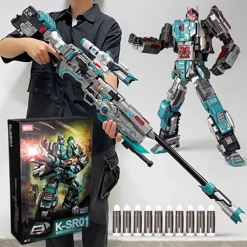 Judgement Decider Barrett Transforming Robot Model King Kong Sky Cannon Soft Dart Launcher Toy Gun Boy