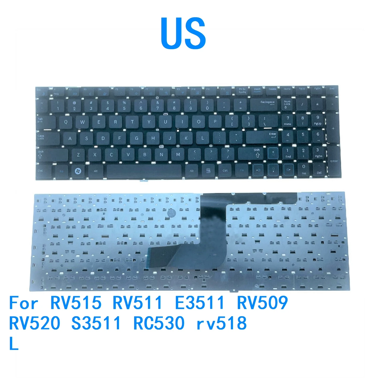 لوحة مفاتيح جديدة باللغة الأمريكية لأجهزة سامسونج RV515 RV511 E3511 RV509 RV520 S3511 RC530 rv518 L لوحة مفاتيح بديلة للكمبيوتر المحمول