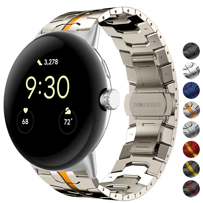 �y�Z�[�����z�����X�e�����X�X�`�[���o���h Google Pixel Watch 4/3 41mm 45MM�p ���^���u���X���b�g GOOGLE Pixel Watch 2/1 41�p �����X�g���b�v�A�N�Z�T���[