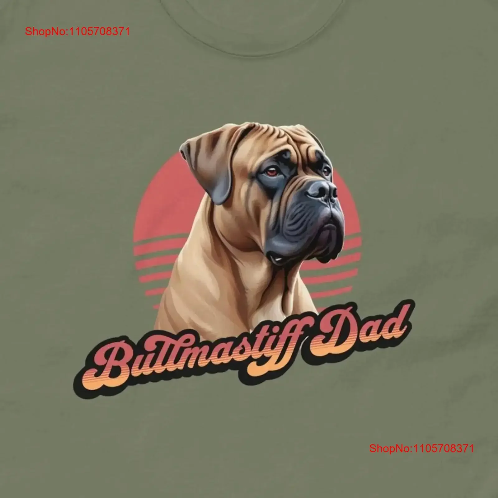 Bullmastiff T Shirt Bull Mastiff Dog Dad tee Father owner Lover vintage Washed Casual Slightly Comfortable Unisex
