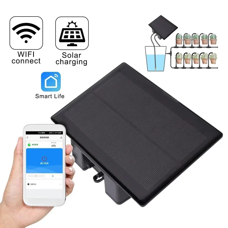 WIFI Solar Automatic Watering Machine Kit Mobile App Remote Control Home Smart Watering Device Irrigation Drip Irrigation Kit